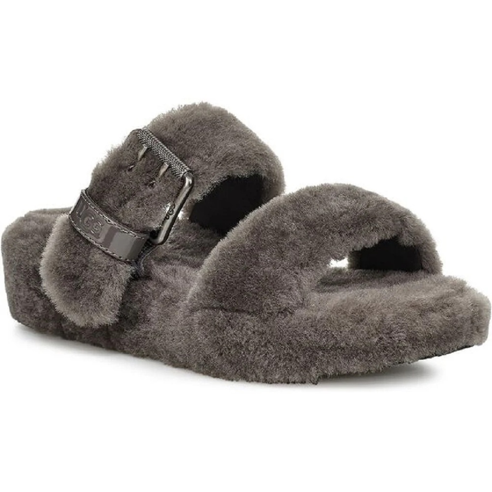 Uggs Fuzz Yeah Slides - Charcoal